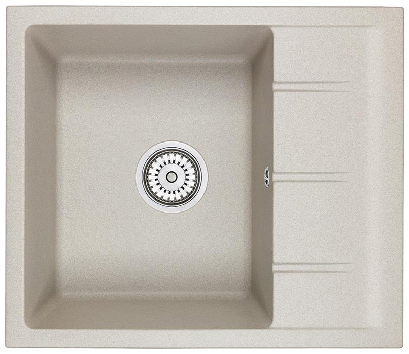 Изображение товара Кухонная мойка Emar EMQ-1580.Q Барит кварцевая врезная с крылом 580x500 мм