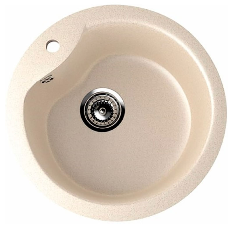 Изображение товара Кухонная мойка Ulgran U-102 в бежевом цвете и круглая форма