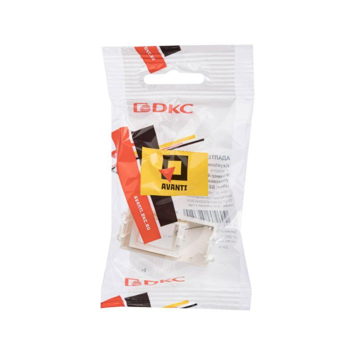 Изображение товара Рамки, декоративные элементы, основания для ЭУИ DKC Адаптер для Keystone 1мод Avanti Белое облако