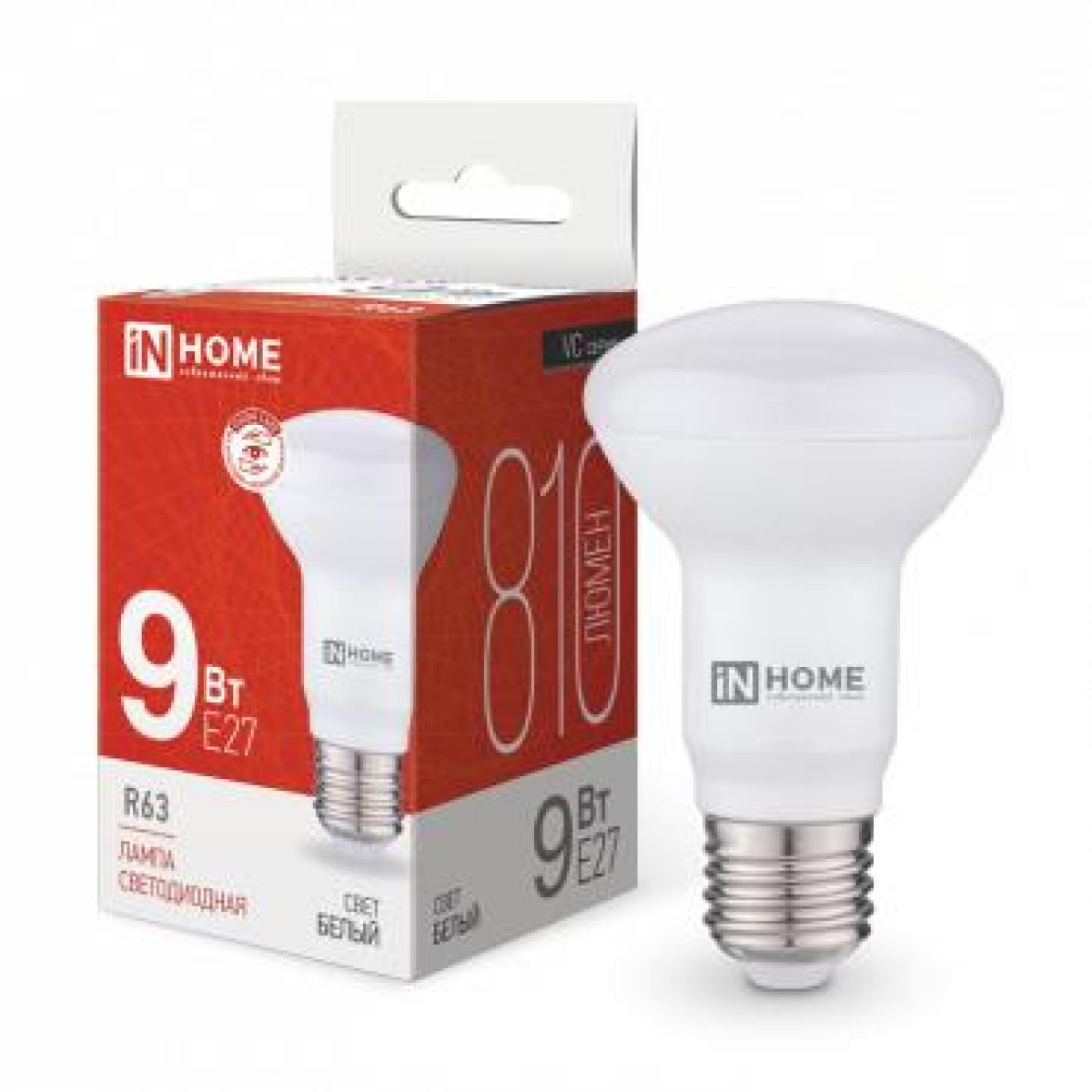 Изображение товара Светодиодная лампа In Home LED-R63-VC 9 Вт цоколь E27 4000K нейтральное белое