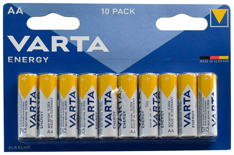 Батарейка VARTA ENERGY AA, бл.10 батарейки varta cr1620 3v