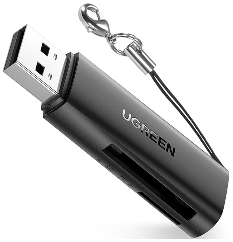Картридер Ugreen USB 3.0 (60722) 4 в 1 устройство для чтения карт micro sd флэш usb кардридер для карт памяти pro duo адаптер micro sd t flash m2 ms sd