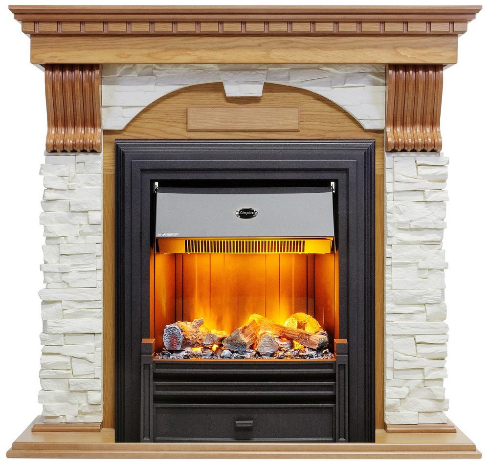 Изображение товара Каминокомплект Dimplex Dublin арочный белый сланец с очагом Brookline Black 1184906596