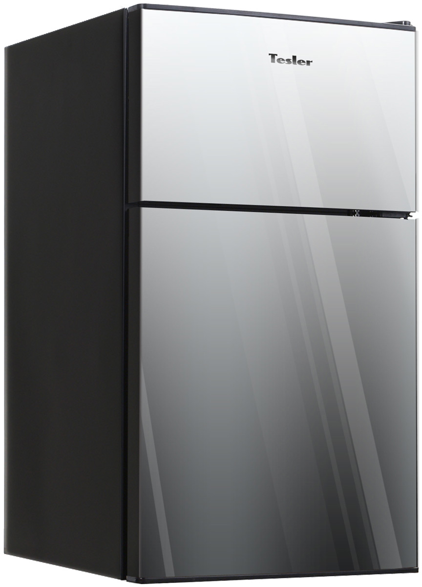Двухкамерный холодильник TESLER RCT-100 MIRROR двухкамерный холодильник tesler rct 100 wood