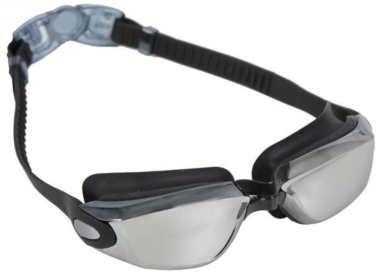 Очки для плавания Bradex , серия ''Комфорт '', черные, цвет линзы - зеркальный SF 0390 цена и фото