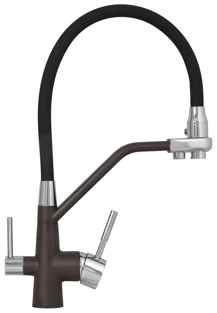 Изображение товара Кухонный смеситель Zigmund Shtain 2200 швейцарский шоколад латунь хром