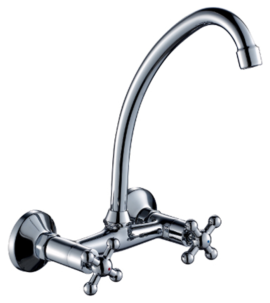 Изображение товара Кухонный смеситель Rossinka G02-73 с поворотным изливом и хромированным покрытием