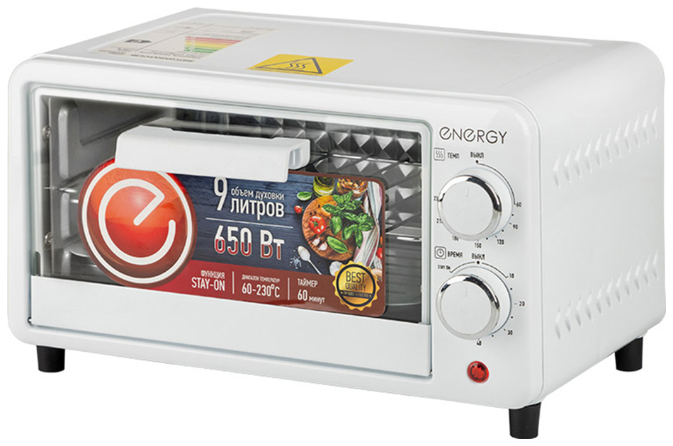 Изображение товара Мини-печь Energy GT-09A-W с мощностью 650 Вт и объемом 9 литров