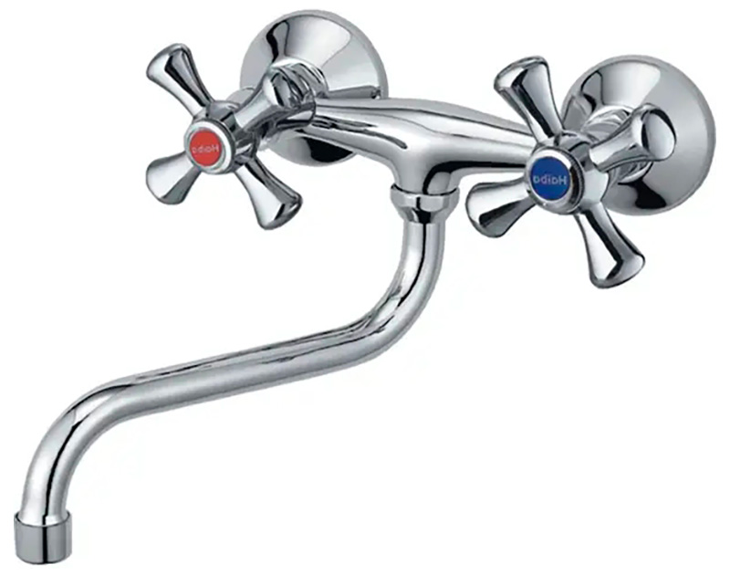 Изображение товара Кухонный смеситель Cron хром CN4642 двухвентильный с поворотным изливом