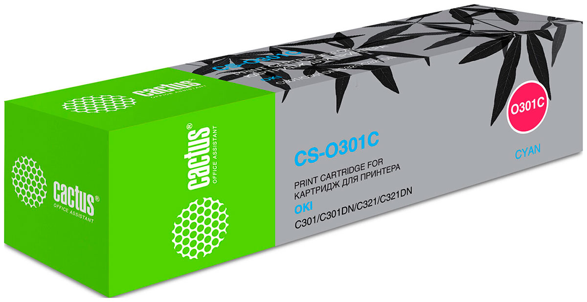 Изображение товара Тонер-картридж Cactus CS-O301C голубой для OKI C301 C321 ресурс 1500 страниц
