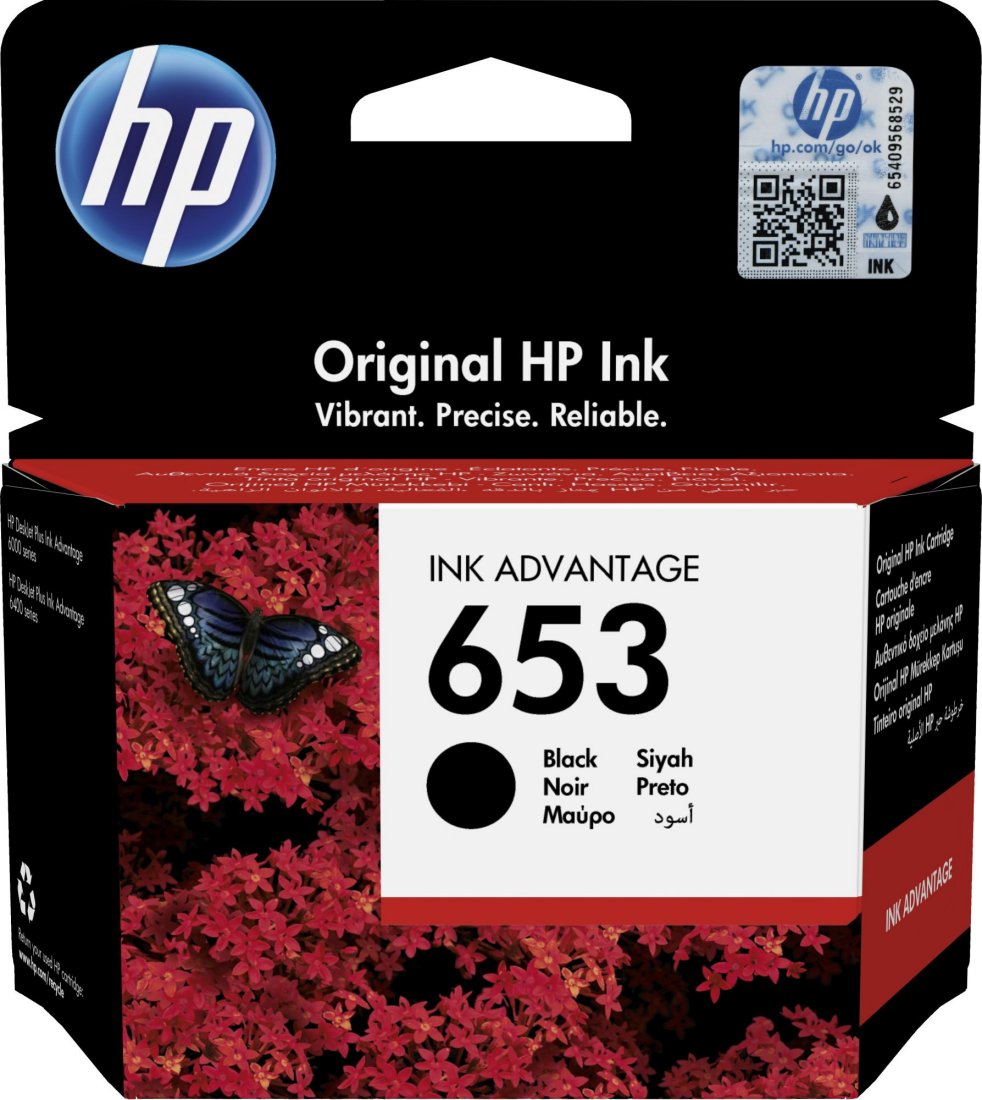 Изображение товара Картридж струйный HP 653 черный 360 страниц для DeskJet Plus Ink Advantage 6075/6475