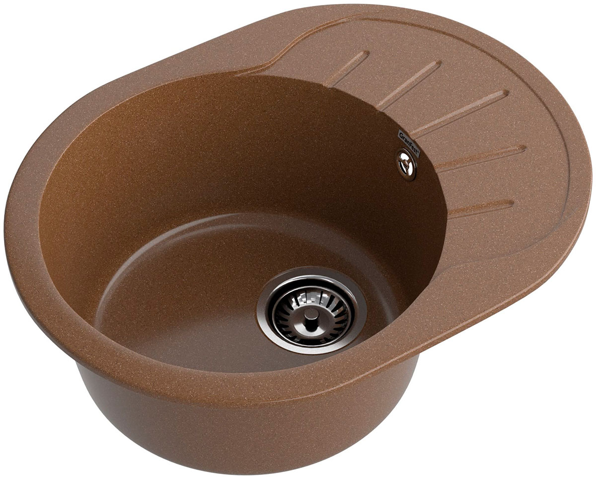 

Кухонная мойка GranFest RONDO 580L, 1-чаша+крыло 579*445 мм, терракот (R-580L терракот), Терракотовый