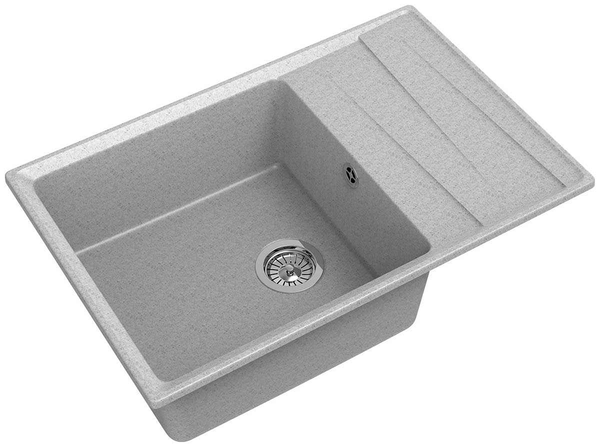 Изображение товара Кухонная мойка GranFest GF-LV-760L с крылом серого цвета