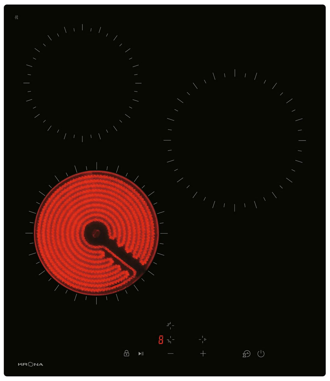 Изображение товара Электрическая варочная панель Krona ZAUBER 45 BL TK 3 конфорки стеклокерамика