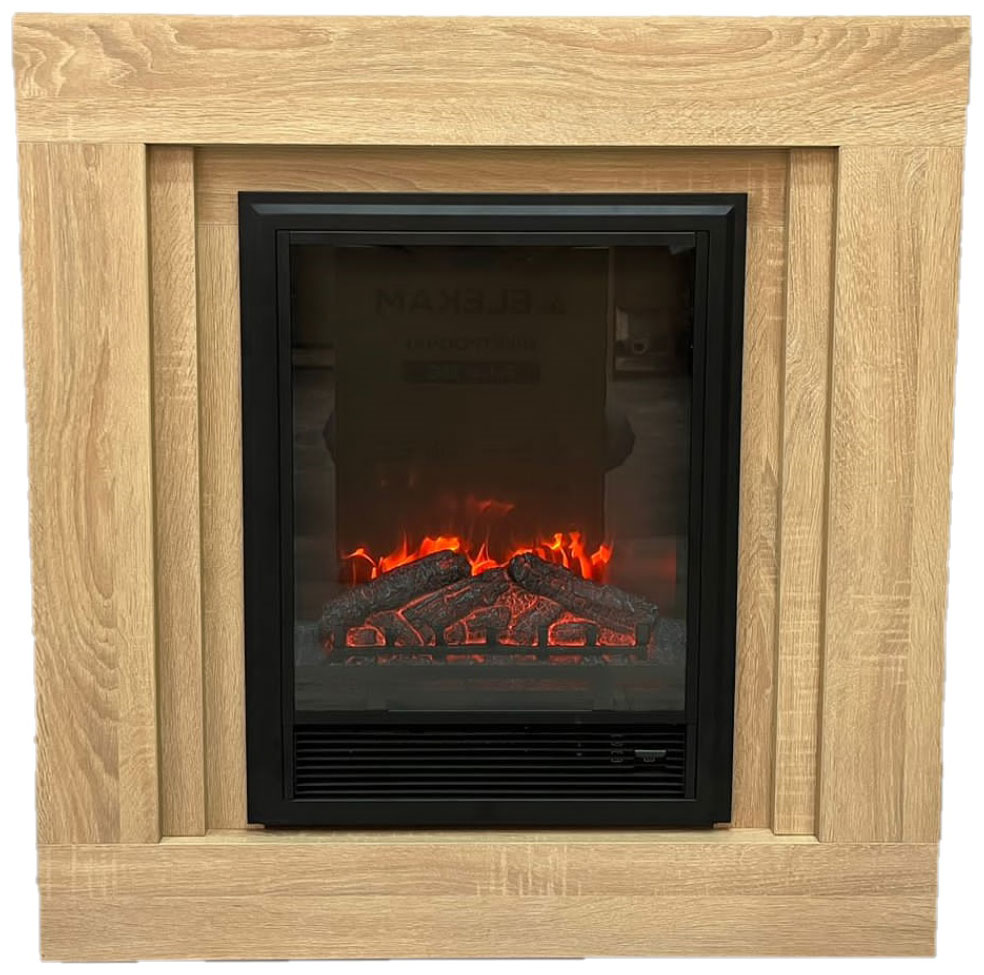 Изображение товара Каминокомплект Elekam Linec с очагом Pulsar (23G), дуб санома с черным