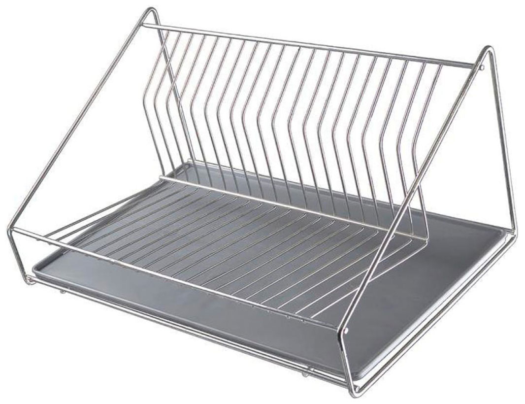 Изображение товара Сушилка для посуды Рыжий кот Bosito, хром, 39х245х185 см (103695)