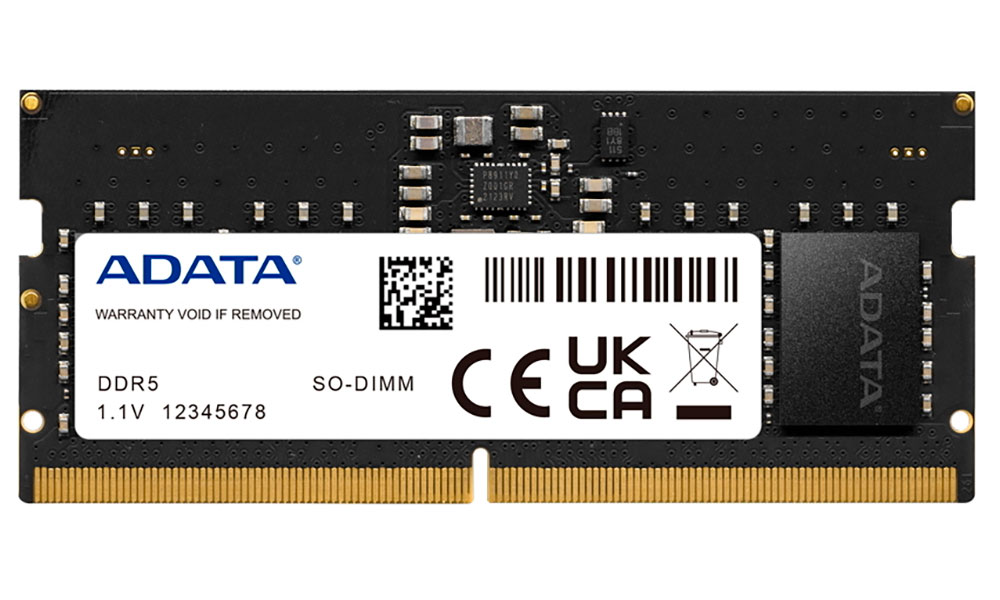 

Оперативная память Adata SO-DIMM DDR5 8GB 4800MHz (AD5S48008G-S), Черный