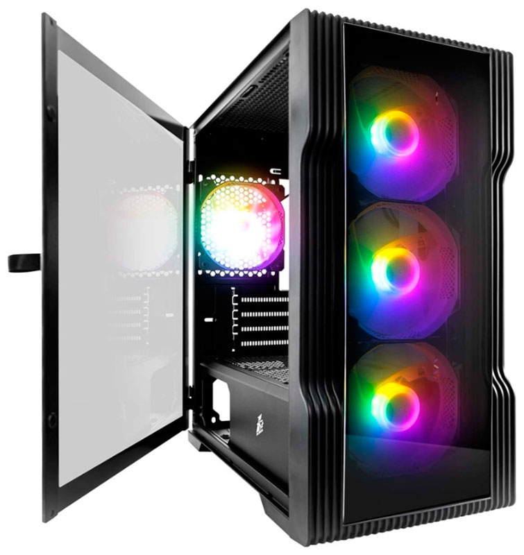 Изображение товара Компьютерный корпус 1STPLAYER TRILOBITE T3-G Black (T3-G-BK-4F1)