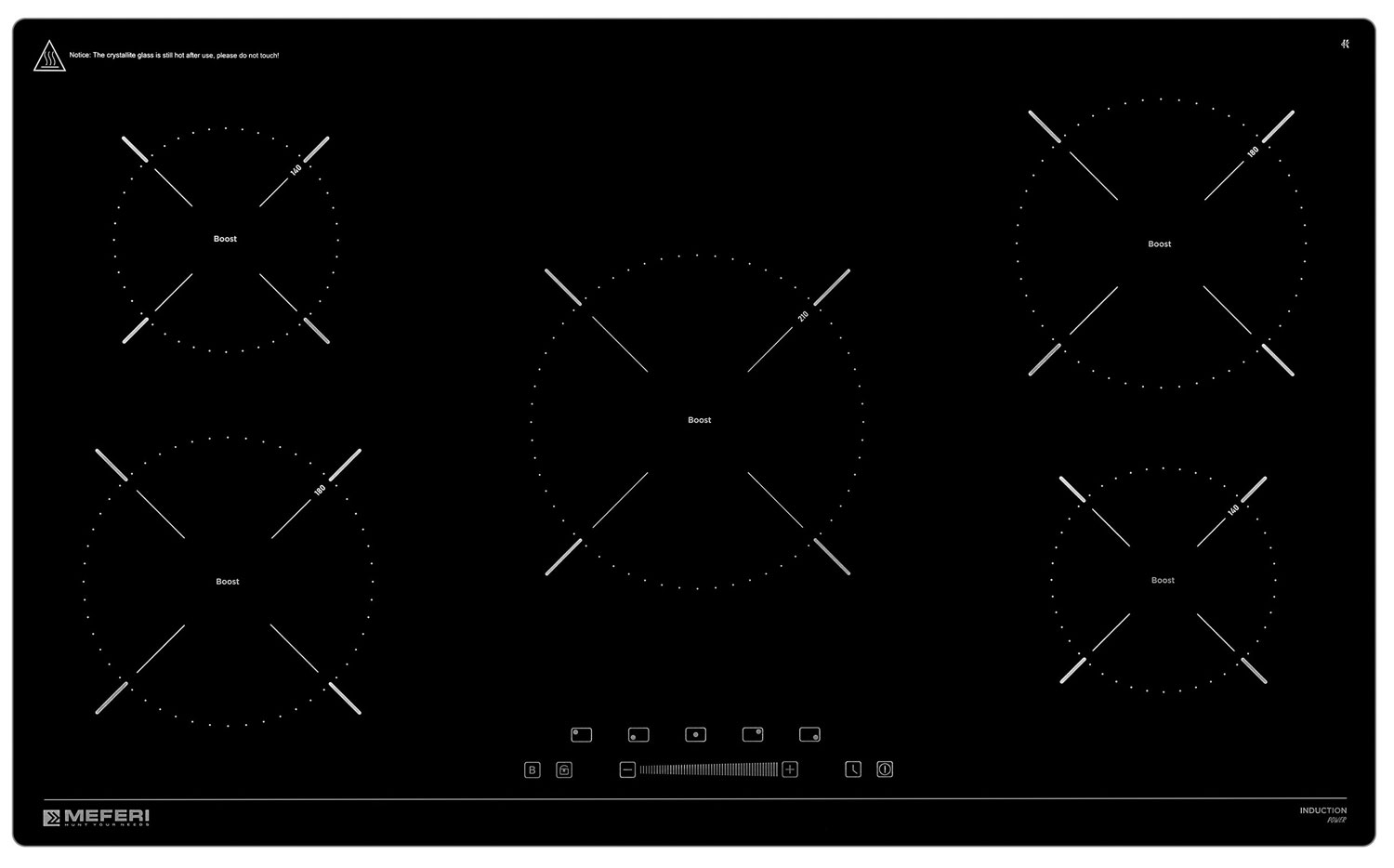 

Электрическая варочная панель Meferi MIH905BK POWER, Черный