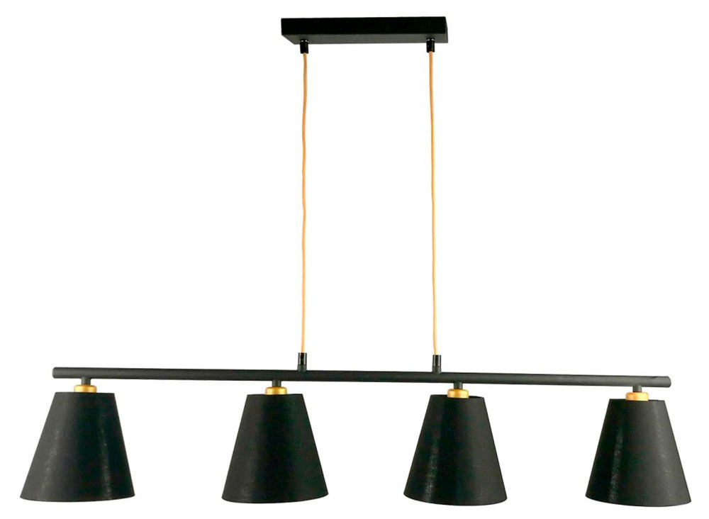 Изображение товара Люстра подвесная Lussole Loft Yukon модель LSP-8054 современный дизайн черный текстиль металла