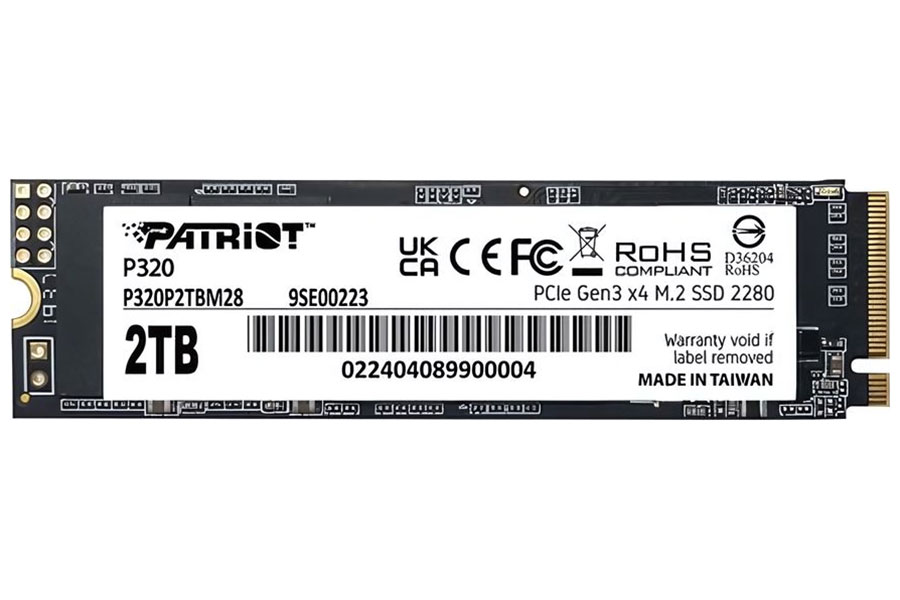 Изображение товара SSD накопитель Patriot P320 2048GB M.2 PCIe 3.0 3D NAND TLC
