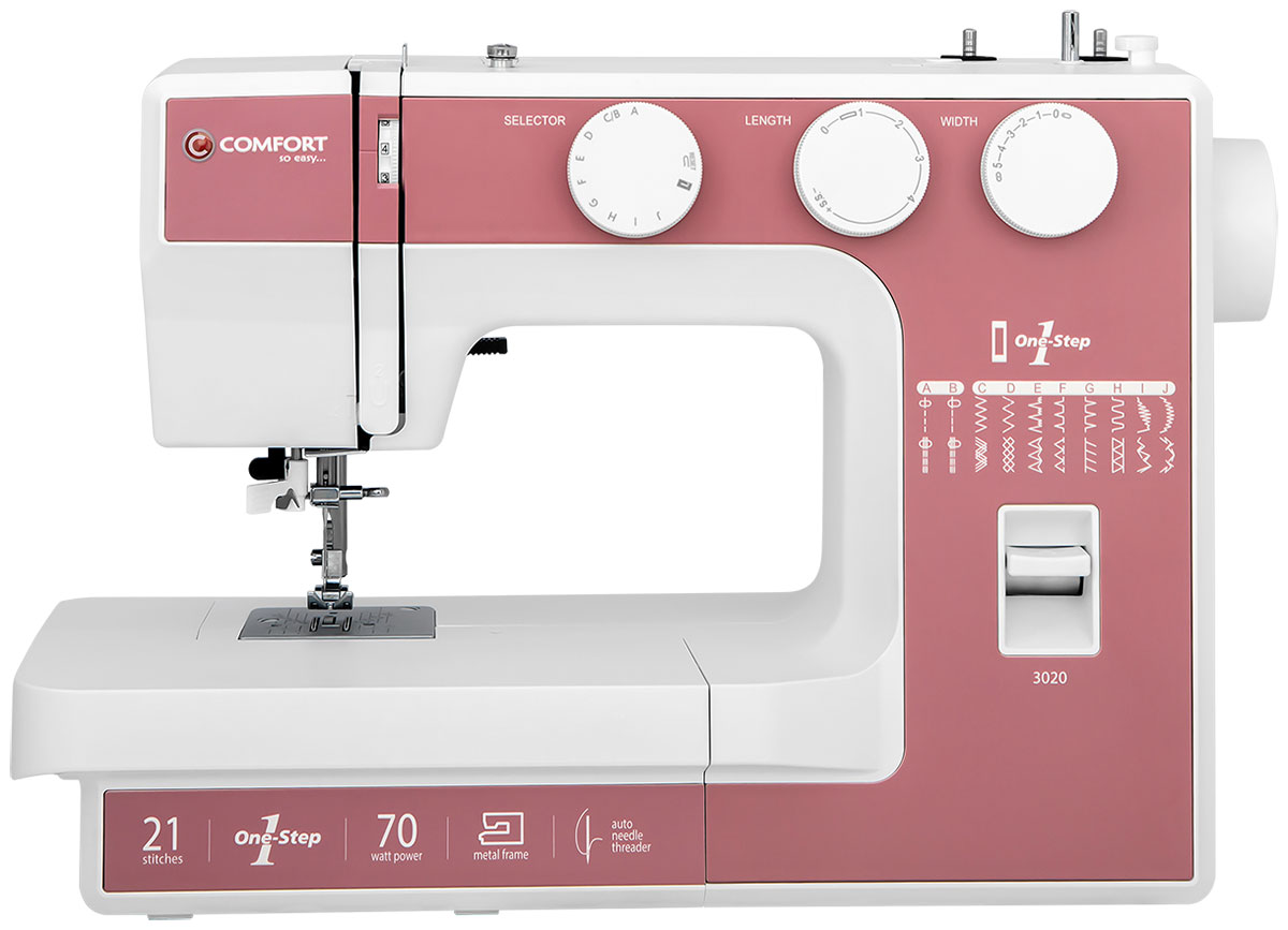 

Швейная машина Comfort 3020, Белый/розовый
