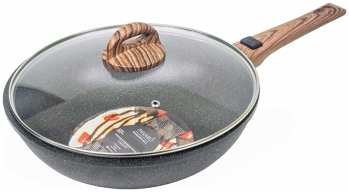 Сковорода-ВОК Panairo ECO induction с крышкой и съемной ручкой, 28 см, индукция (ECO-WOK-28-Sruswd-K.wd-I) Сковорода-ВОК Panairo ECO induction с крышкой и съемной ручкой, 28 см, индукция (ECO-WOK-28-Sruswd-K.wd-I)