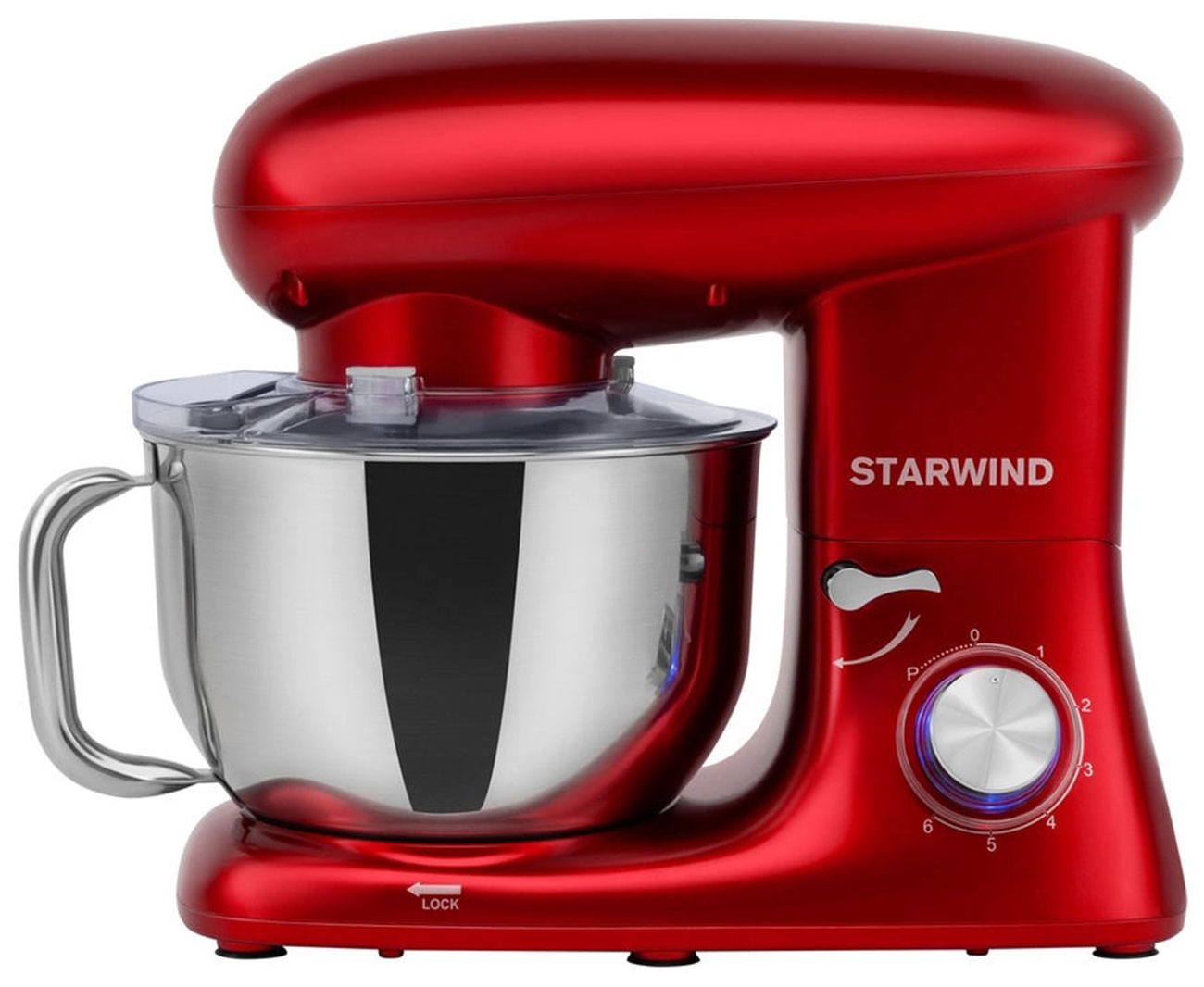 

Миксер планетарный Starwind SPM7165, 1900 Вт, красный