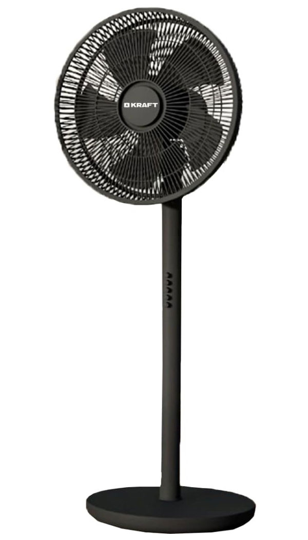 Изображение товара Напольно-настольный вентилятор Kraft KF-FS161RBL мощность 60 Вт регулировка высоты