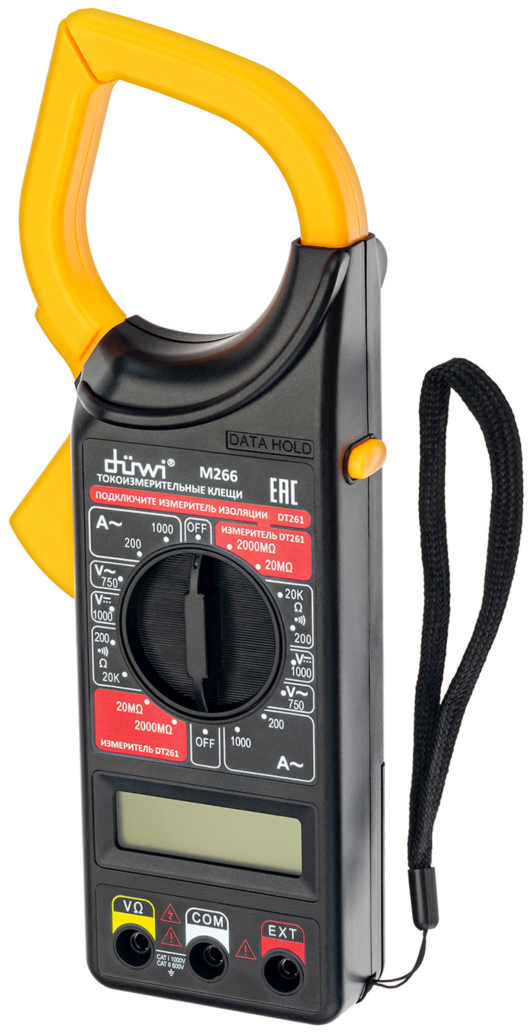 Изображение товара Клещи токоизмерительные Duwi М266 PROFI, измерение переменного и постоянного тока и сопротивления