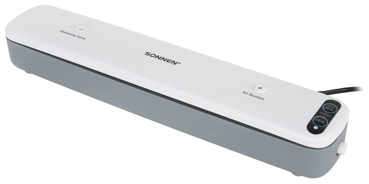 Изображение товара Вакуумный упаковщик Sonnen VS-V62 85 Вт для пакетов и контейнеров с функцией вакуумирования