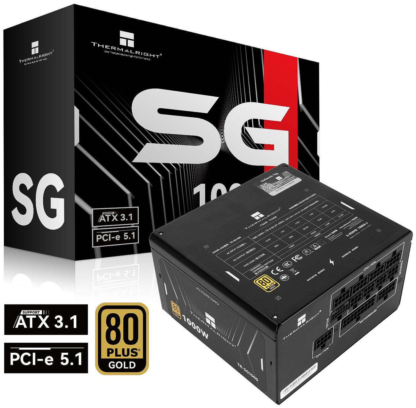 Изображение товара Блок питания Thermalright 1000W Gold TR-SG1000 высокоэффективный для ПК