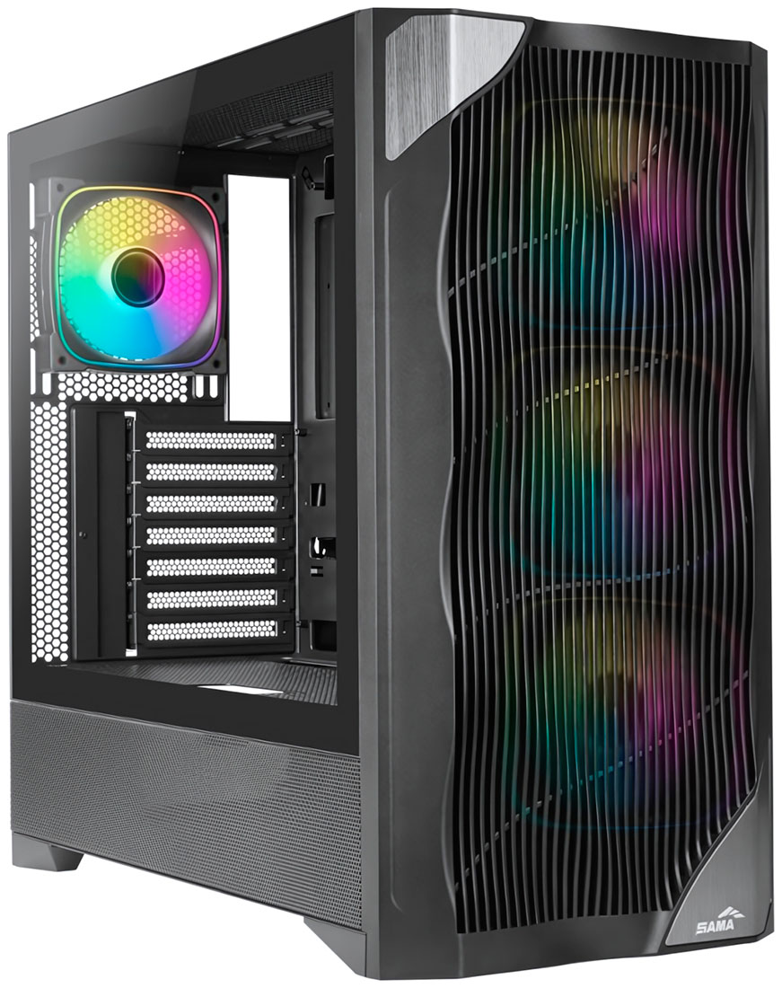 

Компьютерный корпус Sama V42 Black (V42-BKAMA4X1-GL), Черный