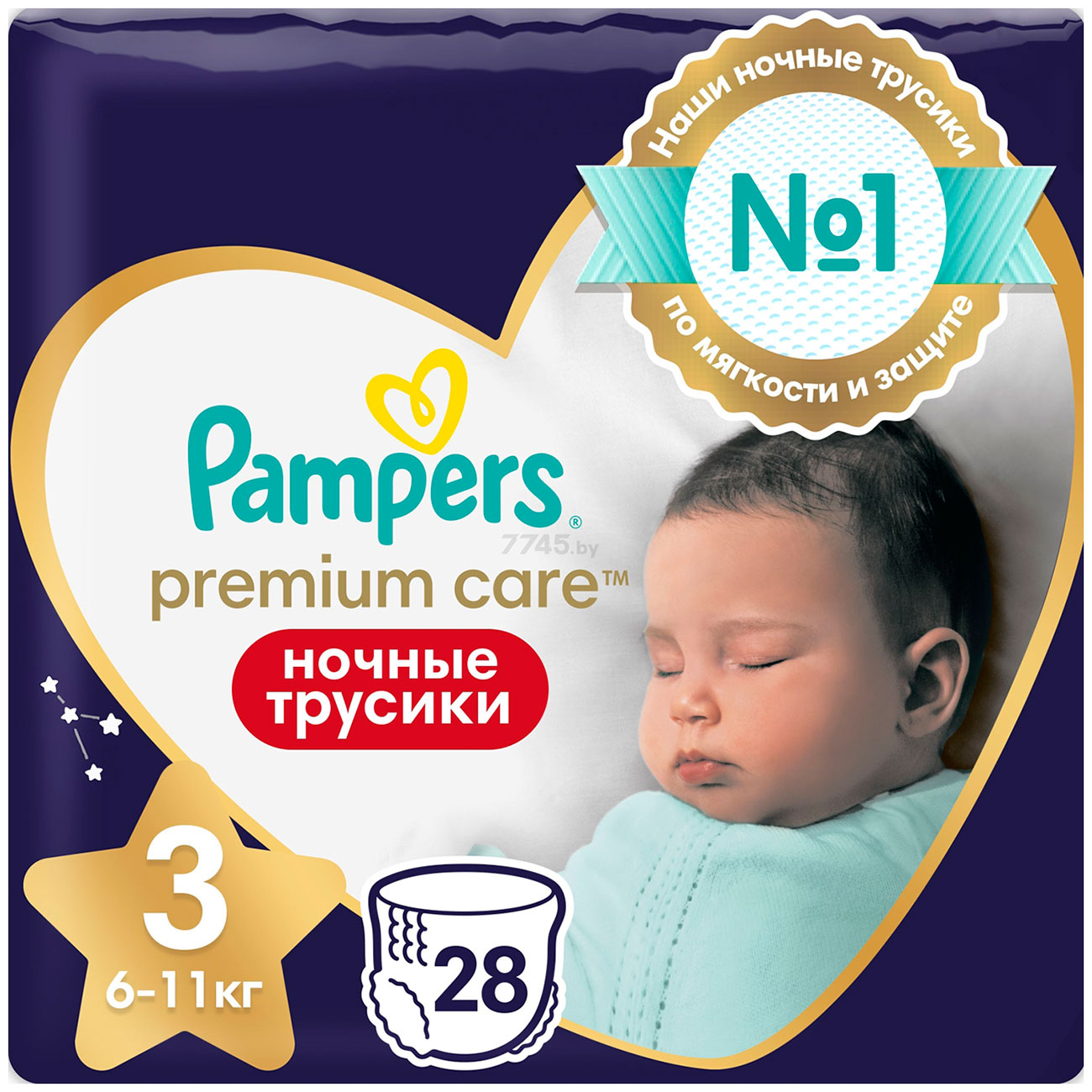 Изображение товара Ночные трусики-подгузники Pampers Premium Care для малышей 6-11 кг