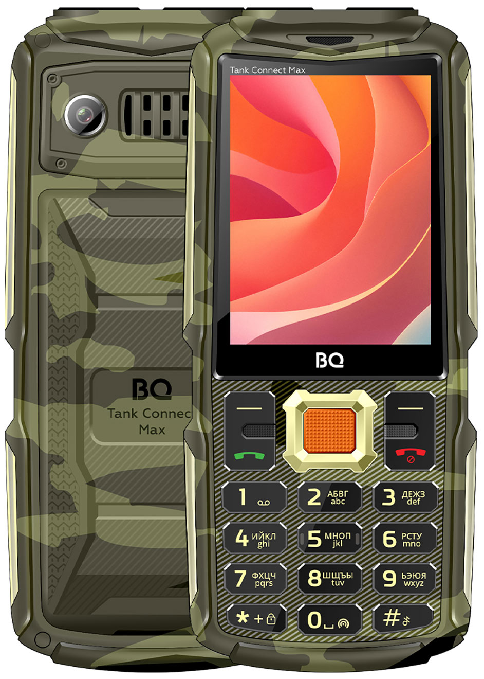 Изображение товара Мобильный телефон BQ 2830L Tank Connect Max Camouflage+Gold