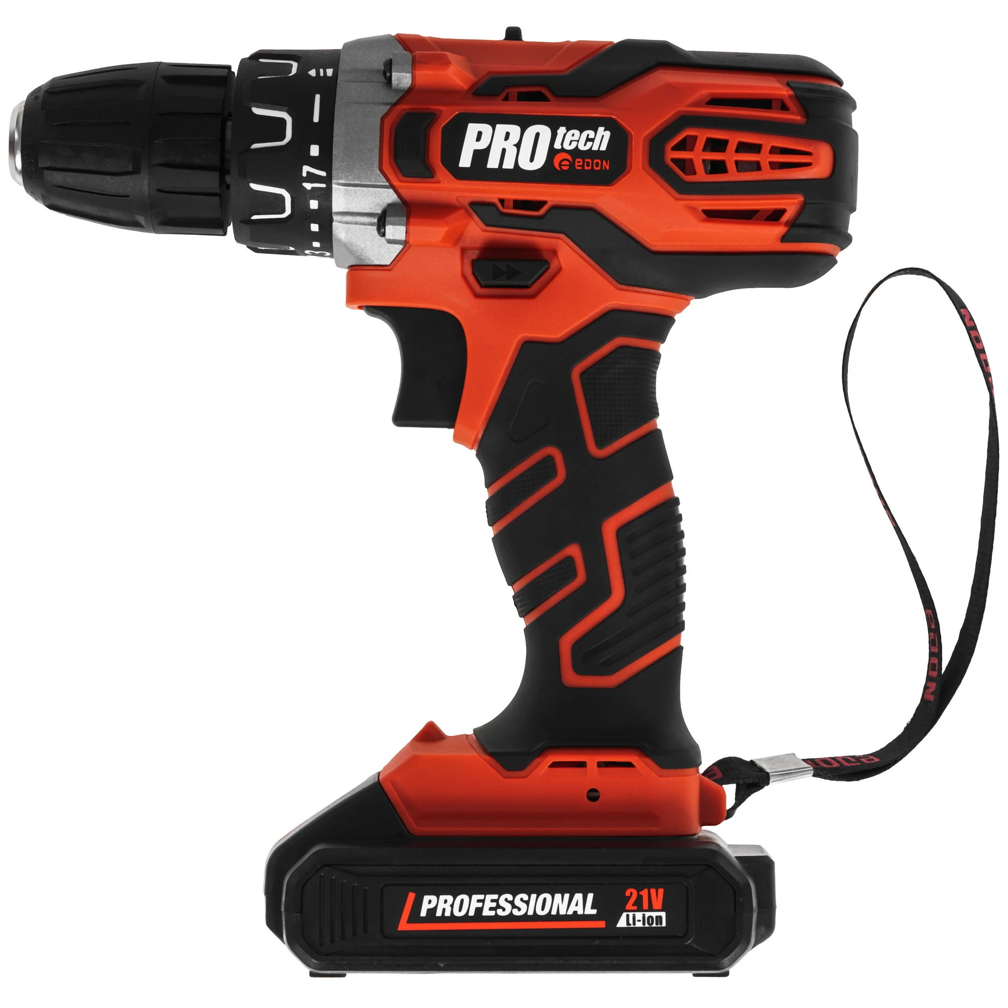 Изображение товара Дрель-шуруповерт аккумуляторная Edon PROtech PRO-21L2K Изображение товара Дрель-шуруповерт аккумуляторная Edon PROtech PRO-21L2K