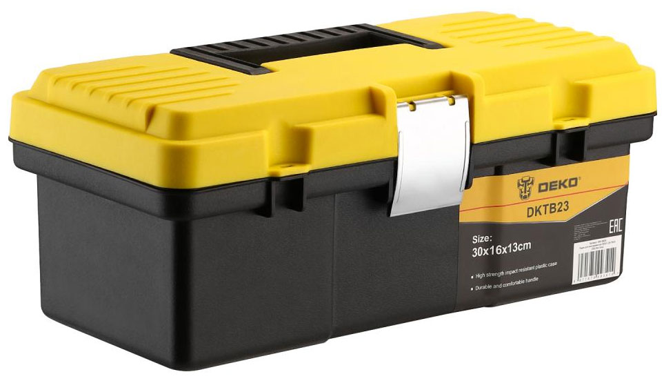 Ящик для инструментов Deko DKTB23 (30х16х13см) черно-желтый ящик для инструментов deko dktb23 30х16х13см черно желтый