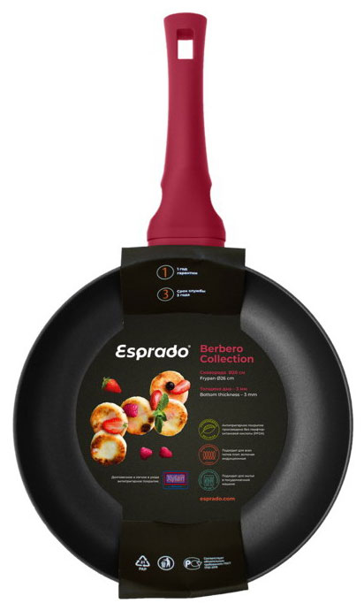 сковорода esprado carne 28 4 5 см индукция cart28be106 Сковорода Esprado Berbero 26*5.3 см, индукция, BRBT26RE103