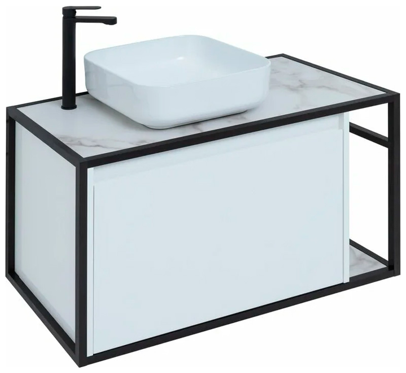 

Тумба под раковину Aquanet Nova Lite Loft 90 L белый (00261652), Белый глянцевый