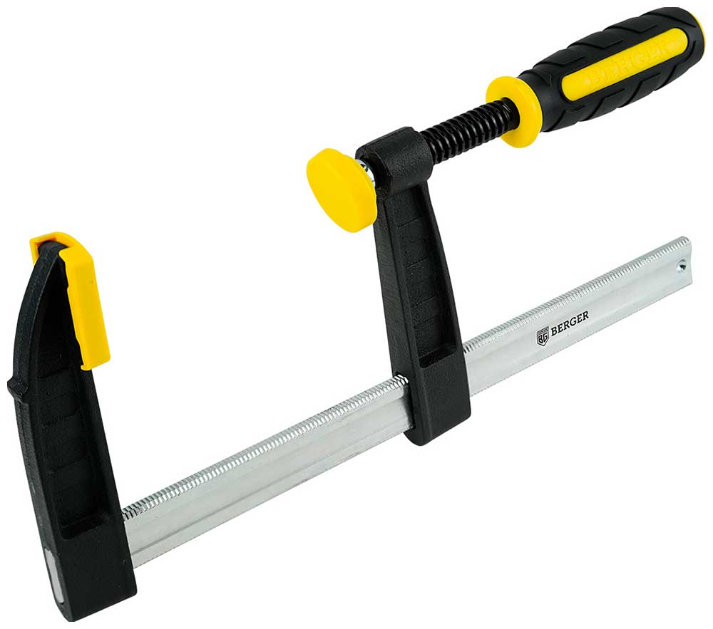 Изображение товара Струбцина F-образная Berger 80x300 мм, зажим до 270 кг BG1936