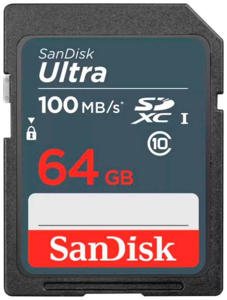 цена Карта памяти Sandisk Ultra [SDXC U1 64 Gb 100 Mb/s]