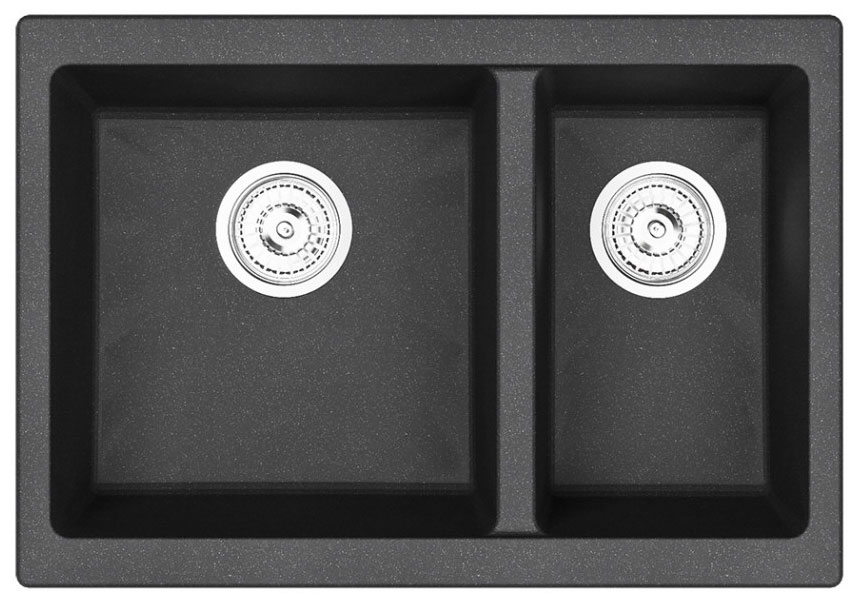 Изображение товара Кухонная мойка Emar EMQ-2665.PL Оникс с двумя чашами для современных кухонь