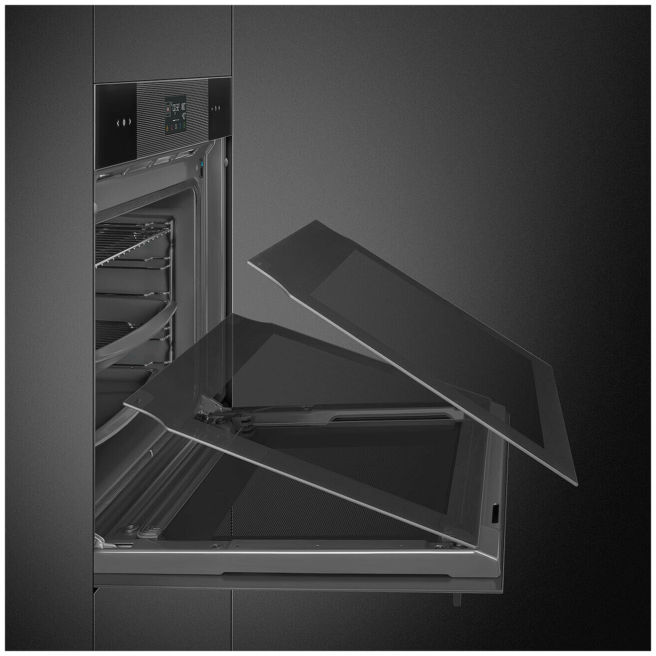 Изображение товара Электрический духовой шкаф Smeg SOP6102S2PB3 с пиролизом пароувлажнением 68 л