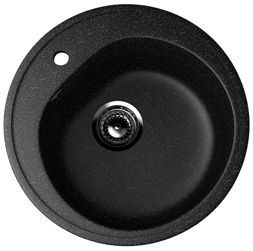 Изображение товара Кухонная мойка Ulgran U-101 черного цвета из искусственного мрамора