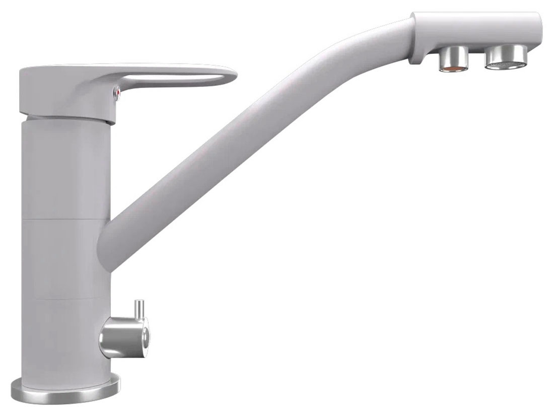 Изображение товара Кухонный смеситель Ulgran UQ-010 платина для мойки с фильтром и поворотным изливом