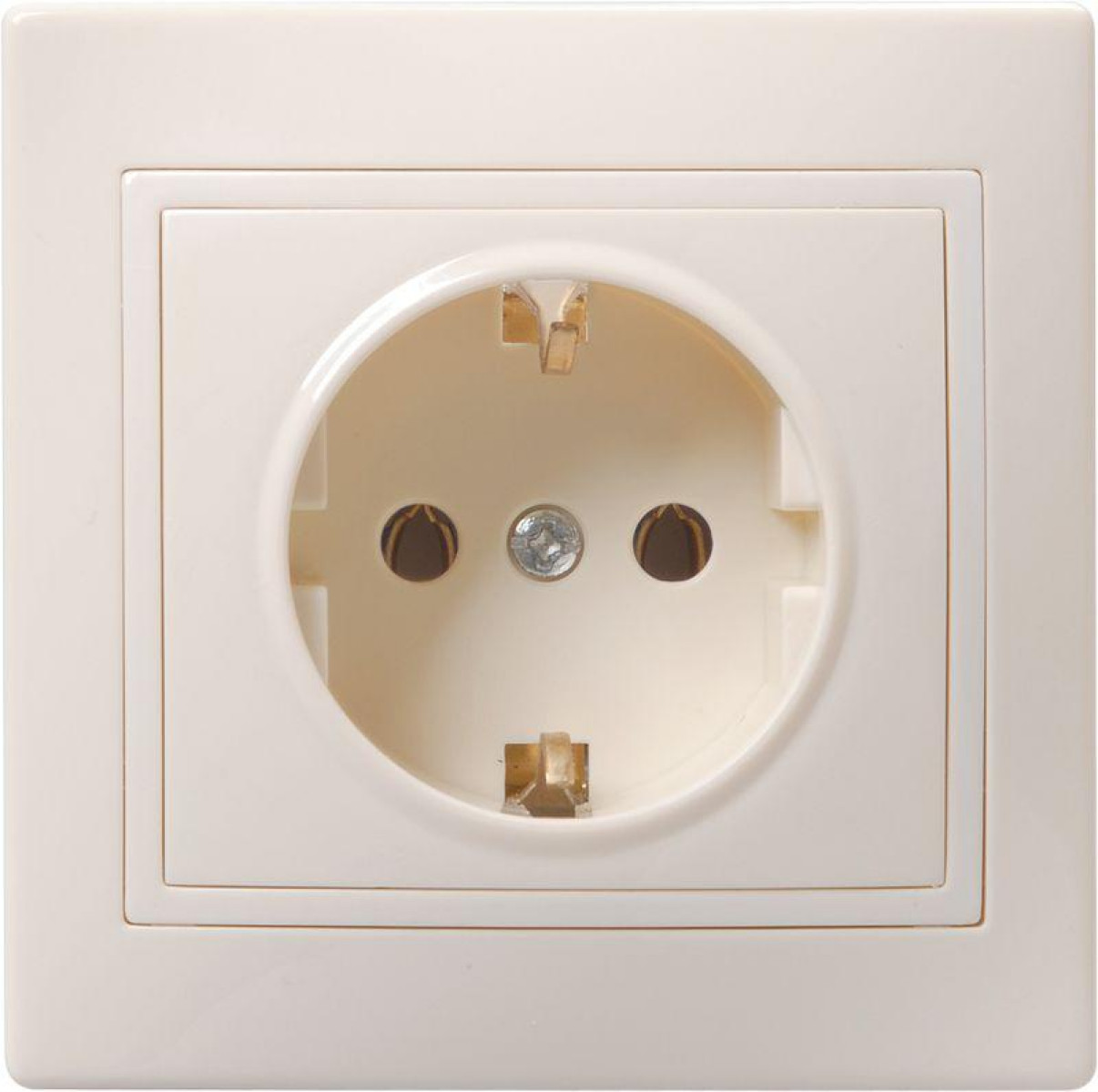 Изображение товара Розетки IEK Розетка 1-м СП Кварта РС10-3-ККм 16А IP20 с заземл. без защ. шторок крем.