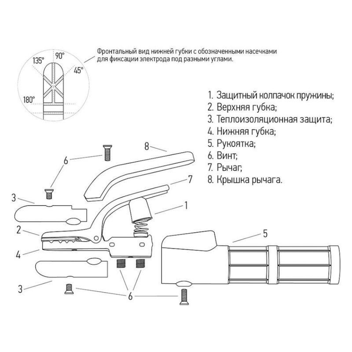 Изображение товара Держатель электрода Rexant 300А C-type для сварочных работ