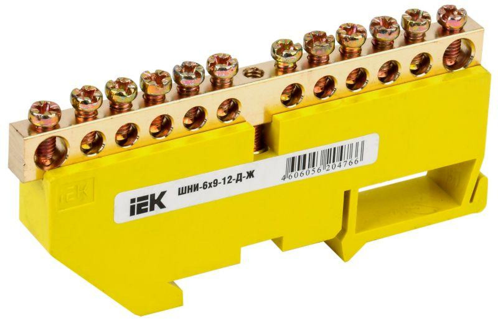 Изображение товара Изделия для электромонтажа IEK Шина PE земля на DIN-изоляторе ШНИ-6х9-12-Д-Ж