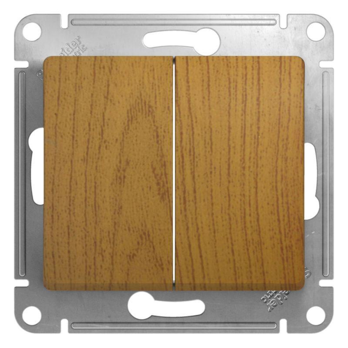 Изображение товара Выключатели, переключатели, диммеры Systeme Electric Выключатель 2-кл. СП Glossa 10А IP20 (сх. 5) 10AX механизм дуб SE