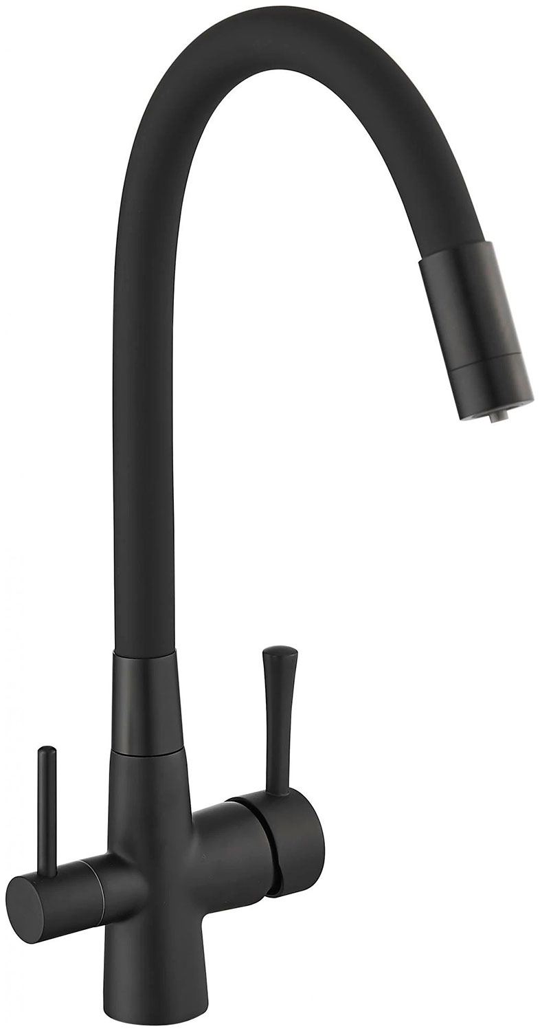 Изображение товара Смеситель для кухонной мойки Savol S-L1806H-01 черный латунь 5 лет гарантия